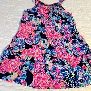 Lilly Pulitzer Pink and Blue Floral Kids Casual Dress